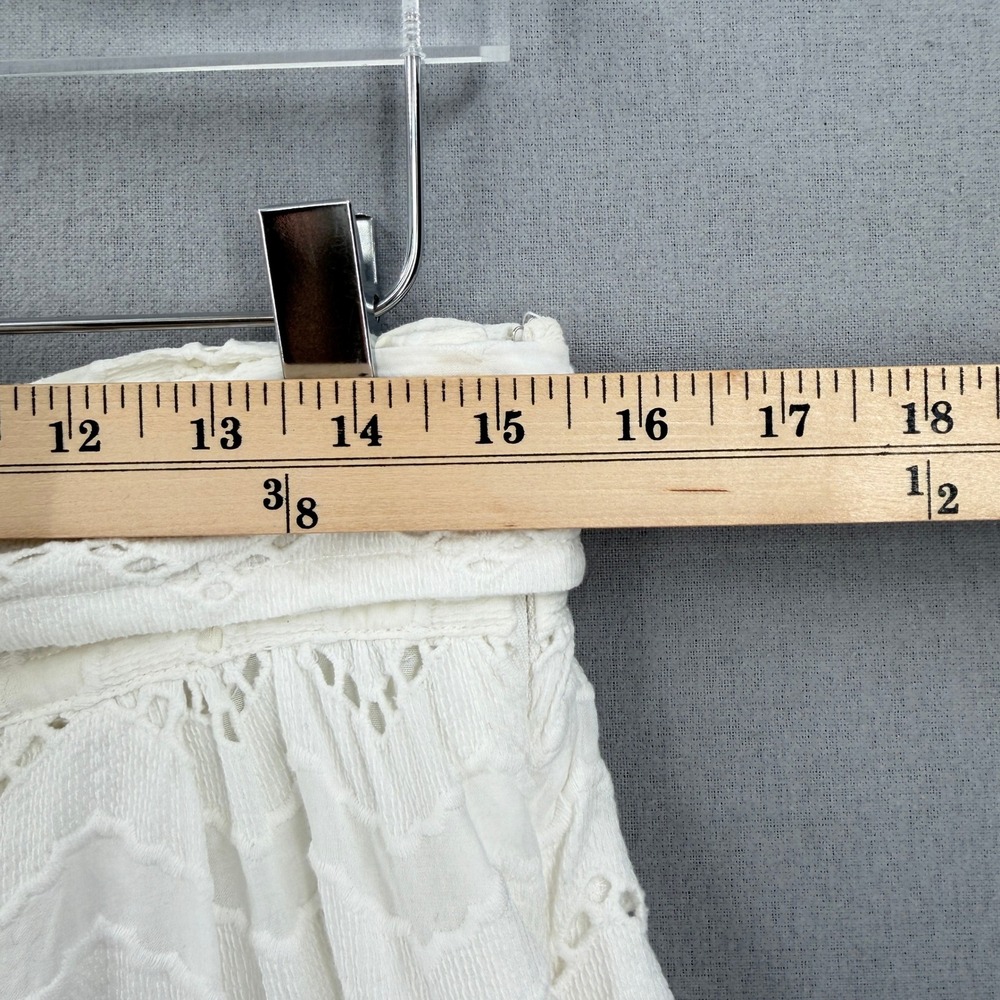 Tracy Reese x Anthropologie A-line Skirt Women 14 White Eyelet Tie Waist Midi - Picture 13 of 16